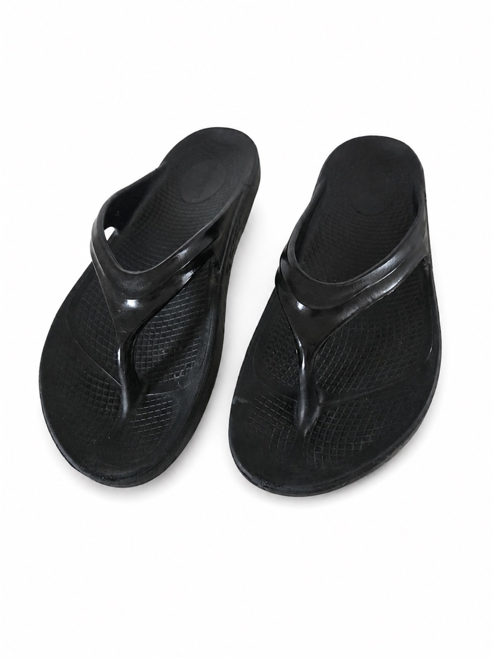 OOFOS OOriginal Black Recovery Thong Sandals Women 10 Men 8